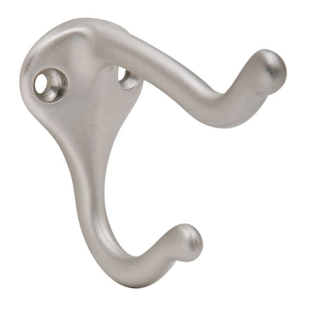 Schlage Schlage 1-3/4 in. L Satin Nickel Silver Brass Medium Coat and Hat Hook 1 pk SPS571MB-619